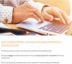 SunSync Light-Reactive Lenses Ordering Guide